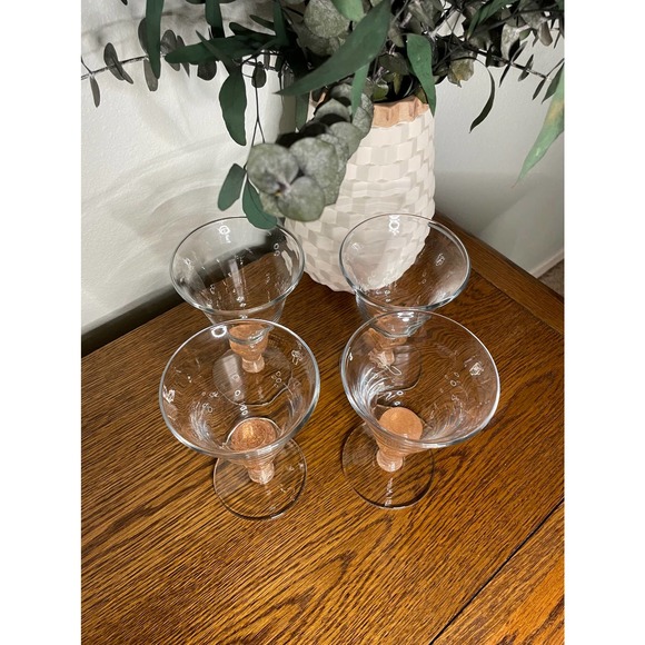 Blown Glass Goblets, Set of 4 Artland Iris Vintage Wine Glasses, Pink / Peach - Picture 3 of 4